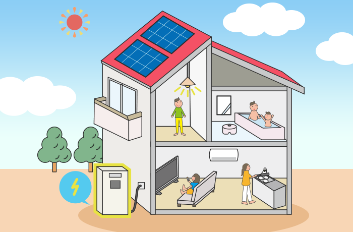 太陽光発電と蓄電池を連携