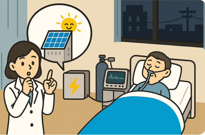 病院の太陽光発電と蓄電池