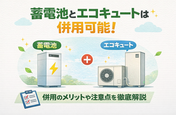 蓄電池とエコキュートは併用可能！パターン別に効果の違いや併用のメリット・導入のポイントを解説